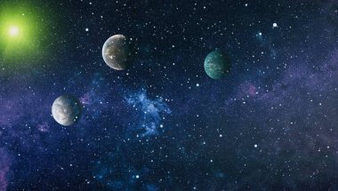 Renkli derin uzay. Evren kavramı arka plan. Nasa tarafından döşenmiş bu görüntü unsurları