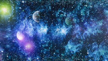 Renkli derin uzay. Evren kavramı arka plan. Nasa tarafından döşenmiş bu görüntü unsurları