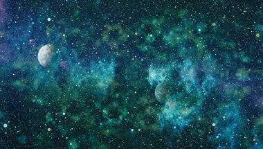 Renkli derin uzay. Evren kavramı arka plan. Nasa tarafından döşenmiş bu görüntü unsurları