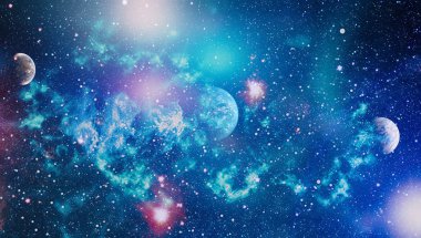 Renkli derin uzay. Evren kavramı arka plan. Nasa tarafından döşenmiş bu görüntü unsurları