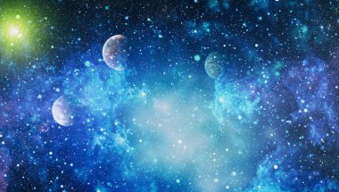 Uzayda ateşli bir patlama. Evrenin soyut çizimi. Bu görüntünün elementleri NASA tarafından desteklenmektedir