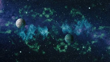 Uzayda ateşli bir patlama. Evrenin soyut çizimi. Bu görüntünün elementleri NASA tarafından desteklenmektedir