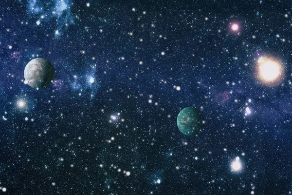 Uzayda ateşli bir patlama. Evrenin soyut çizimi. Bu görüntünün elementleri NASA tarafından desteklenmektedir