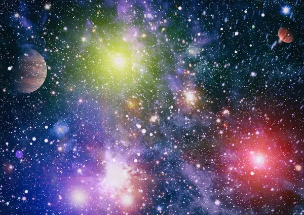Futurisztikus Absztrakt Tér Háttér Éjszakai Égbolt Csillagokkal Ködökkel Kép Elemeit — Stock Fotó