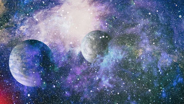 Fütürist soyut alan arkaplanı. Yıldızlı ve nebulalı gece gökyüzü. Bu görüntünün elementleri NASA tarafından desteklenmektedir