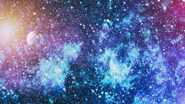 Futuristic abstract space background. Night sky with stars and nebula. Elements of this image furnished by NASA