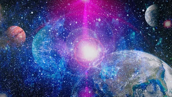 Explosion Supernova Bright Star Nebula Distant Galaxy Abstract Image Elements — Stock Photo, Image