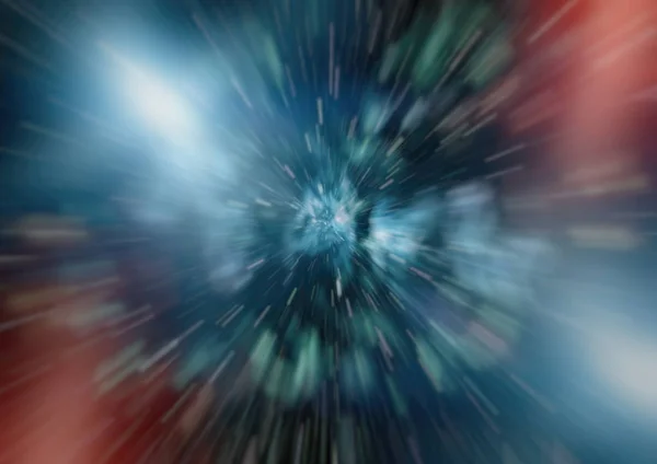 Περίληψη της κίνησης δίνης ή υπερδιαστήματος σε μπλε ίχνος αστεριού. — Φωτογραφία Αρχείου