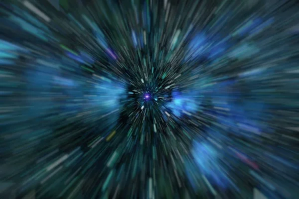 Аннотация движения искривления или гиперпространства в синей звездной тропе . — стоковое фото