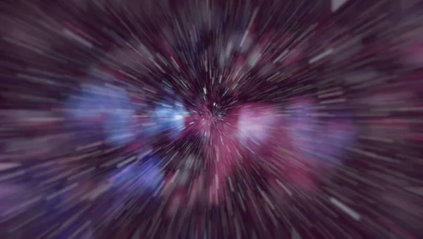 Abstrakt av warp eller hyperrymd rörelse i blå stjärna spår. — Stockfoto