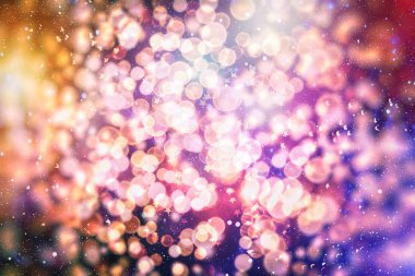 Bulanık bokeh ışık arka planı, Noel ve Yeni Yıl tatilleri arka planı