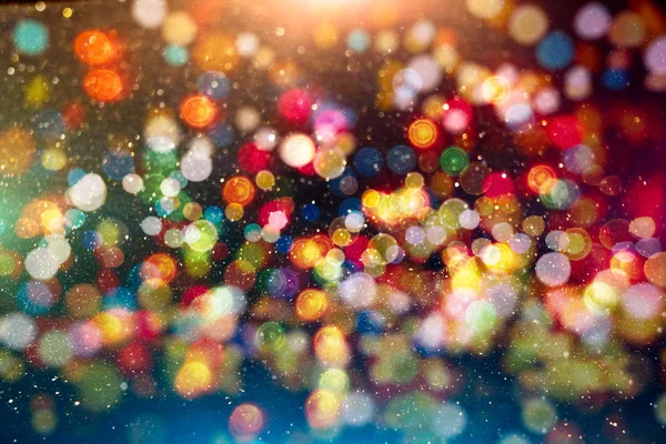 Fondo mágico vintage con fondo festivo de color con bokeh natural y luces doradas brillantes. —  Fotos de Stock