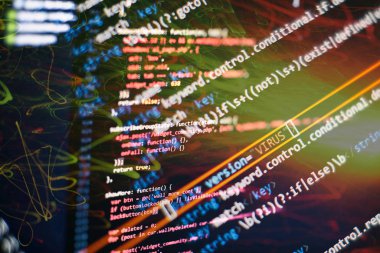 Büyük veriler ve engelleme veritabanı hakkında soyut bilgisayar betiği. Yazılım geliştirici programlama kodu. Ekrandaki Kripto Para İşlem Programı. Yazılım Kullanımı.