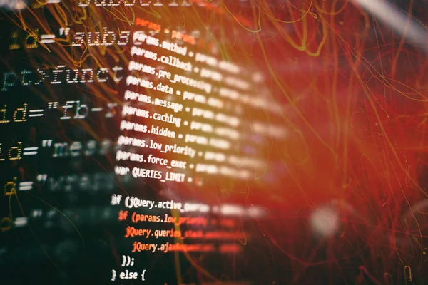 Código de programação do site. Negócios de TI. Desenvolvimento de software. Segurança na Internet prevenção hacker . — Fotografia de Stock