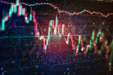 İşadamı, Altın Piyasası, Eski Pazar ve Ticaret Piyasası için yatırım grafikleri analizi üzerinde çalışıyor.