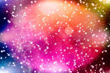 Soyut Noel Kış Arkaplanı Yeni Yıl Kutlamaları Tasarımı. Noel ışığı arka planı. Yanıp sönen Yıldızlarla Odaklanmış Arkaplan. Bulanık Bokeh.