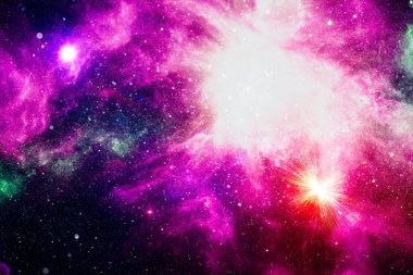 Uzaya karşı parlayan nebula ve yıldız alanı. Bu görüntünün elementleri NASA tarafından desteklenmektedir.