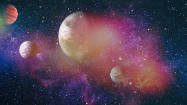 Patlama süpernovası. Parlak Yıldız Nebulası. Uzak galaksi. Soyut görüntü. Parlak arkaplanda kozmik sis bulutları. Bu görüntünün elementleri Nasa tarafından döşenmiştir