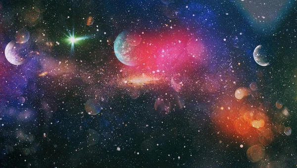 폭발하는 초신성. 밝은 별 성운. 먼 은하. 추상적 인 이미지. 밝은 색 배경에 안개의 우주 구름. NASA 가 제공 한 이 이미지의 요소 — 스톡 사진