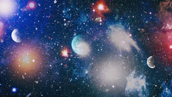 Планеты, звезды и галактики в космосе, показывающие красоту освоения космоса. Элементы, обставленные НАСА — стоковое фото