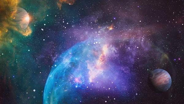 Explosão de fogo no espaço. Nebulosa roxa no espaço sideral. Elementos desta imagem fornecidos pela NASA . — Fotografia de Stock