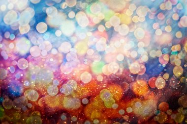 doğal bokeh ve parlak altın ışık şenlikli arka plan. Vintage sihirli arka plan ile renkli bokeh.