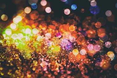 Disko ışıkları. Bokeh ışıkları ve yıldızları olan zarif soyut arkaplan