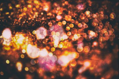 Bulanık Işık Arkaplanı, Bokeh ışıkları ve yıldızlarıyla soyut, zarif, soyut bir arkaplan