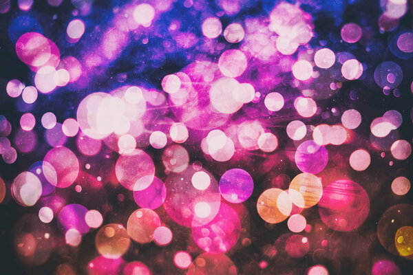 Аннотация Blurred Light Background, Festive elegant abstract background with bokeh lights and stars
