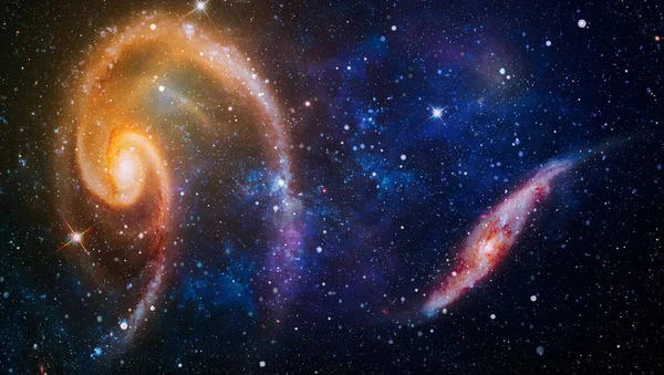 Movimiento de partículas estelares sobre fondo negro, nebulosa de luz estelar en galaxia en universo Fondo espacial. Los elementos de esta imagen proporcionados por la NASA. — Foto de Stock