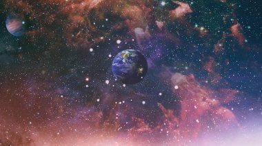 Derin uzayda sarmal galaksi. Yıldız kümesi ve nebula - uzayda bir bulut. Soyut astronomik galaksi. Bu görüntünün elementleri Nasa tarafından döşenmiştir.