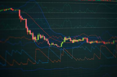 Toplantıdaki iş planı ve şirketin performansını görmek için finansal rakamları analiz etmek. Pazar Analizi 'ni içeren bir monitördeki veriler.