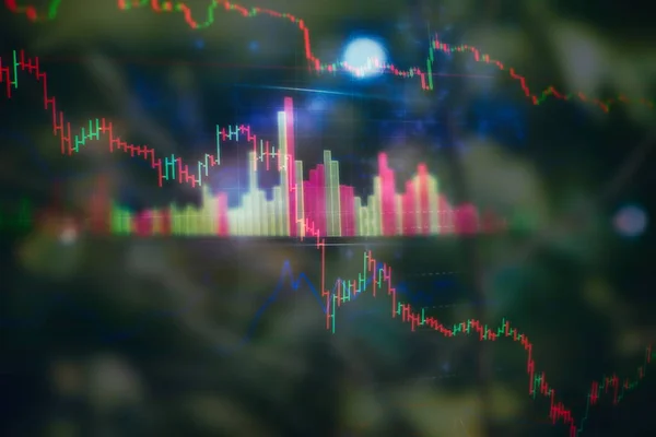 Analisi nel mercato del trading. Set di lavoro per l'analisi delle statistiche finanziarie e l'analisi di dati di mercato. Analisi dei dati da grafici e grafici per scoprire il risultato . — Foto Stock