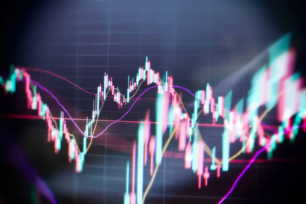 Affärs framgång och tillväxt koncept.Aktiemarknaden business graf diagram på digital skärm. Ekonomisk graf med diagram på aktiemarknaden, för affärsmässiga och finansiella begrepp och rapporter.Abstrakt blå — Stockfoto