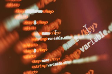 Büyük veri depolama ve bulut bilgi işlem temsili. Programlama kodu .