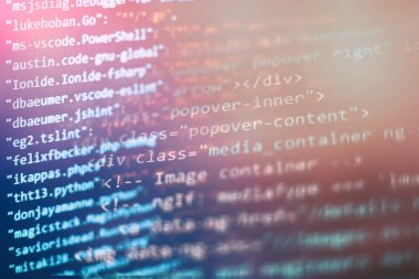 Büyük veri depolama ve bulut bilgi işlem temsili. Programlama kodu .