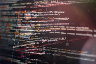 Web sitesi programlama kodu. Bu bir iş. Yazılım geliştirme. İnternet güvenlik korsanı önlemesi.