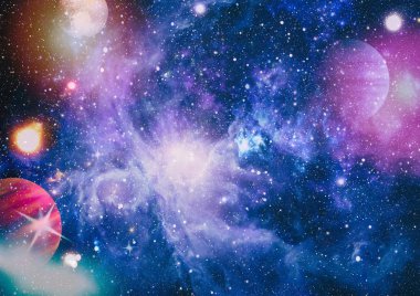 Cosmic galaxy background with nebula in deep space many light years far from planet Earth. Elements of this image furnished by NASA.