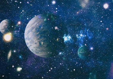 Evrenin arka plan. Yıldız kümesi ve Bulutsusu - uzayda bir bulut. Soyut astronomik gökada. Nasa tarafından döşenmiş bu görüntü unsurları.