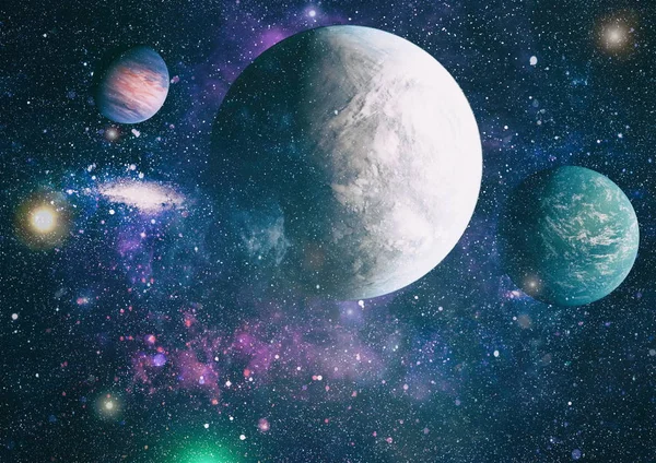 Csillagköd éjszaka csillagos ég szivárvány színekben. Többszínű világűr. Elemei ezt a képet által nyújtott Nasa. — Stock Fotó