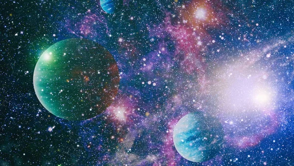 Planetas, estrelas e galáxias no espaço exterior mostrando a beleza da exploração espacial. Elementos fornecidos pela NASA — Fotografia de Stock