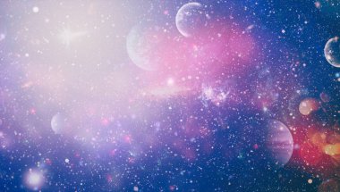 Uzaydaki gezegenler, yıldızlar ve galaksiler uzay keşiflerinin güzelliğini gösteriyor. NASA tarafından döşenmiş elementler