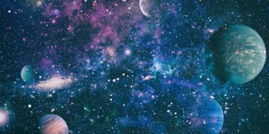 Fiery explosion in space. Colorful deep space. Universe concept background. Elements of this image furnished by NASA