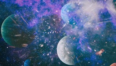 Yüksek çözünürlüklü yıldız alanı, renkli gece gökyüzü alanı. Nebula ve uzaydaki galaksiler. Astronomi kavramı arka plan. Nasa tarafından döşenmiş bu görüntünün elemanları