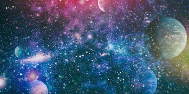 Yüksek çözünürlüklü yıldız alanı, renkli gece gökyüzü alanı. Nebula ve uzaydaki galaksiler. Astronomi kavramı arka plan. Nasa tarafından döşenmiş bu görüntünün elemanları