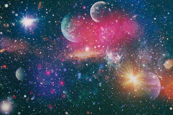 High definition star field, colorful night sky space. Nebula and galaxies in space. Astronomy concept background. Elements of this image furnished by NASA