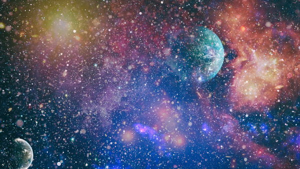 Bright Star Nebula. Distant galaxy. Infinite space background with nebulas and stars. Abstract image. Elements of this image furnished by NASA.