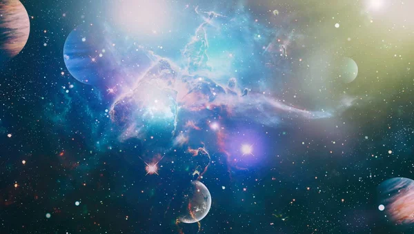 Câmp stelar de înaltă definiție, spațiu de noapte colorat. Nebuloasa şi galaxiile din spaţiu. Contextul conceptului de astronomie. Elemente ale acestei imagini furnizate de NASA — Fotografie, imagine de stoc