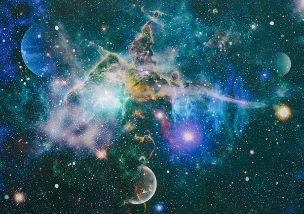 Yüksek çözünürlüklü yıldız alanı, renkli gece gökyüzü alanı. Nebula ve uzaydaki galaksiler. Astronomi kavramı arka plan. Nasa tarafından döşenmiş bu görüntünün elemanları — Stok fotoğraf