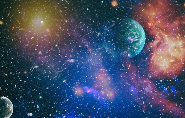 Högupplöst stjärna fält, färgglada natthimmel. Nebulosa och galaxer i rymden. Astronomi koncept bakgrund. Delar av denna bild möblerad av NASA — Stockfoto